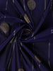 Navy Blue Stripes Butta Woven Kanchipuram Silk Saree With Contrast Pink Zari Border