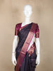 Navy Blue Stripes Woven Design Kanchipuram Silk Saree