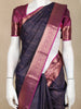 Navy Blue Stripes Woven Design Kanchipuram Silk Saree