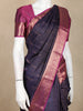 Navy Blue Stripes Woven Design Kanchipuram Silk Saree