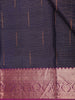 Navy Blue Stripes Woven Design Kanchipuram Silk Saree