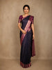 Navy Blue Stripes Woven Design Kanchipuram Silk Saree