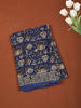 Navy Blue Traditional Block Printed Design Chanderi Cotton Casual Wear Saree