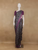 Navy Blue Floral Printed Tussar Silk Saree - Diadem