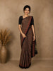 Navy Blue and Red Ajrakh Print Mul Mul Cotton Saree