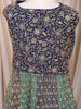Navy Blue and Sea Green Floral Embroidered Design Georgette Kids Lehenga with Net Dupatta
