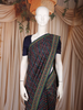 Navy Blue with Multicolor Floral Printed Design Chanderi Cotton Saree