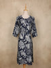Navy Floral Printed Design Cotton Kurti