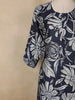 Navy Floral Printed Design Cotton Kurti
