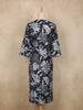 Navy Floral Printed Design Cotton Kurti