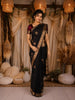 Navy Blue Butta Woven Design Kanchipuram Silk Saree with Zari Border