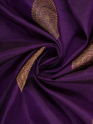 Navy Blue Chakram Woven Pure Kanchipuram Silk Saree - Diadem