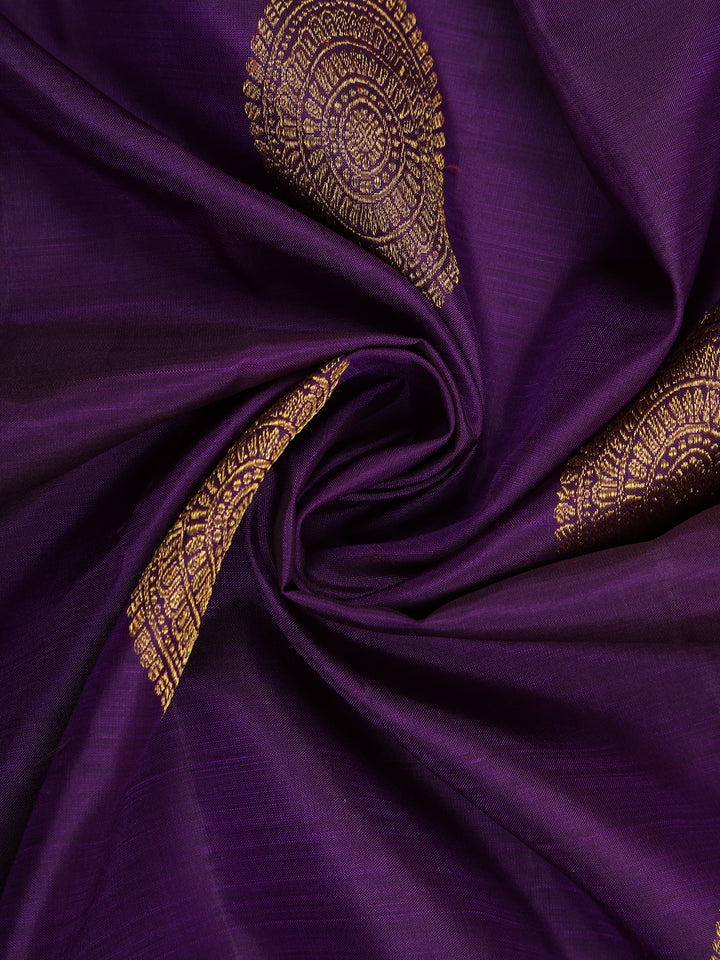 Navy Blue Chakram Woven Pure Kanchipuram Silk Saree - Diadem
