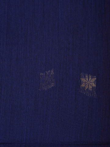 Navy Blue Floral Butta Fancy Cotton Saree - Diadem
