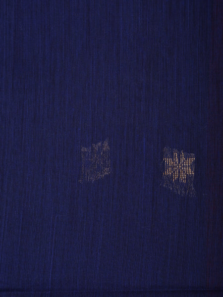 Navy Blue Floral Butta Fancy Cotton Saree - Diadem