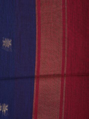 Navy Blue Floral Butta Fancy Cotton Saree - Diadem