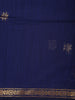 Navy Blue Floral Butta Fancy Cotton Saree - Diadem
