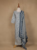 Navy Blue Floral Design Printed Cotton Salwar Suit - Diadem