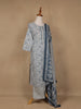 Navy Blue Floral Design Printed Cotton Salwar Suit - Diadem
