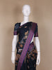 Navy Blue Floral And Bird Print Kota Cotton Saree with Woven Border - Diadem
