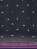 Navy Blue Floral And Bird Print Kota Cotton Saree with Woven Border - Diadem