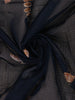 Navy Blue Floral And Bird Print Kota Cotton Saree with Woven Border - Diadem