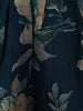 Navy Blue Floral Design Printed Rayon Kuti - Diadem