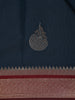 Navy Blue Floral Design Silk Saree - Diadem