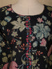 Navy Blue Floral Designed Cotton Salwar Suit - Diadem