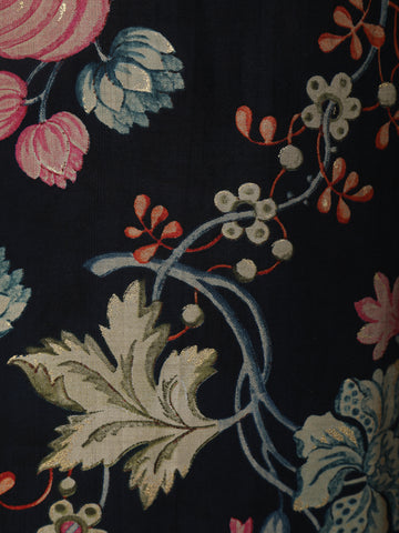 Navy Blue Floral Designed Cotton Salwar Suit - Diadem