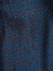 Navy Blue Floral Designed Semi Silk Salwar Suit