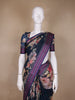 Navy Blue Floral Design Printed Kota Cotton Saree - Diadem
