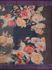 Navy Blue Floral Design Printed Kota Cotton Saree - Diadem