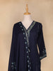 Navy Blue Floral Embroidery Cotton Salwar Suit - Diadem