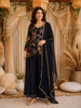 Navy Blue Floral Printed Design Peplum Palazzo Suit with Dupatta