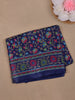 Navy Blue Floral Prints Fancy Cotton Saree - Diadem