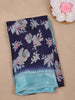 Navy Blue Floral Prints Fancy Georgette Saree - Diadem