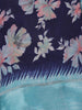 Navy Blue Floral Prints Fancy Georgette Saree - Diadem