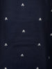Navy Blue Floral Thread Embroidery Cotton Kurta Set With Pant