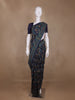 Navy Blue Folk Motif Print Chanderi Cotton Saree - Diadem