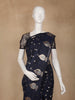 Navy Blue Leaf Motif Woven Banarasi Silk Saree - Diadem