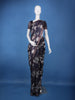 Navy Blue Lotus Floral Printed Semi Tussar Silk Saree - Diadem