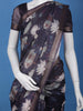 Navy Blue Lotus Floral Printed Semi Tussar Silk Saree - Diadem