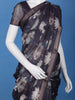 Navy Blue Lotus Floral Printed Semi Tussar Silk Saree - Diadem