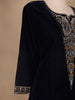 Navy Blue Paisley Designed Velvet Co Ord Salwar Suit - Diadem