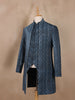 Navy Blue Sequins Embroidery Sherwani Suit - Diadem