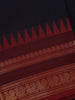 Navy Blue Solid Design Cotton Fancy Saree - Diadem