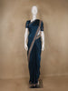 Navy Blue Stone Embellishment Chiffon Saree - Diadem