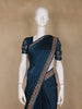Navy Blue Stone Embellishment Chiffon Saree - Diadem