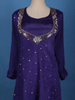 Navy Blue Butta Design Silk Palazzo Suit